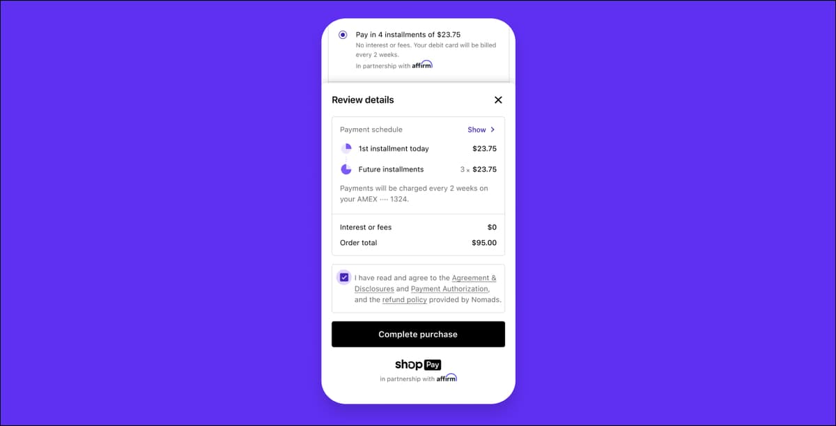 Shop Pay Installments