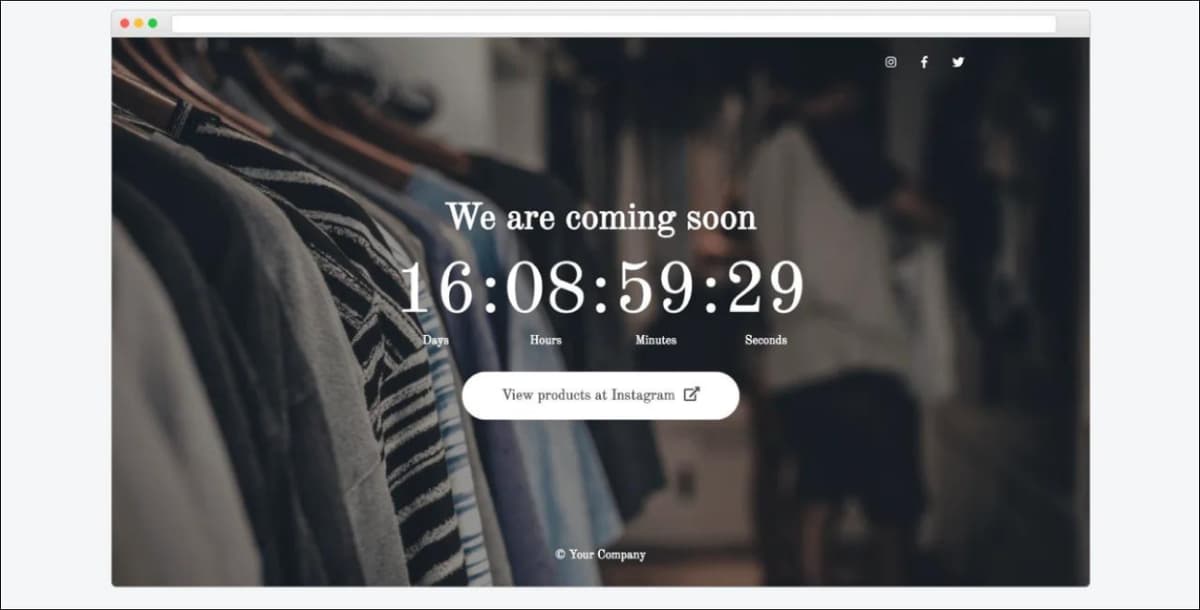 Create a Coming soon Page