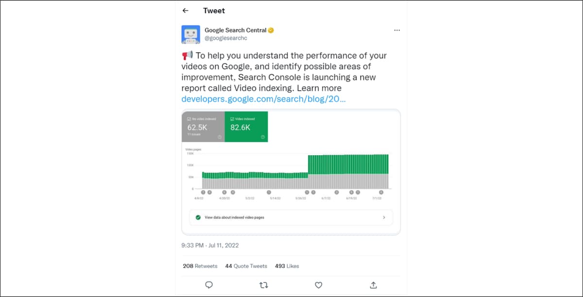 Google's Report on Video Indexing