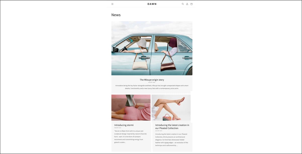 blog page template