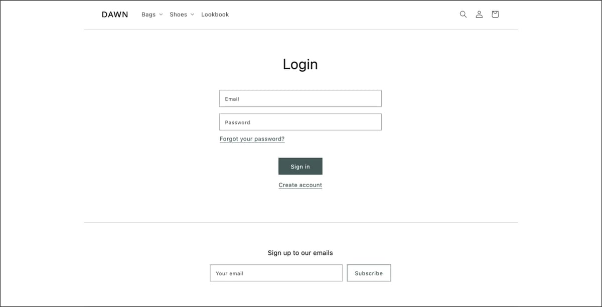 customers login template