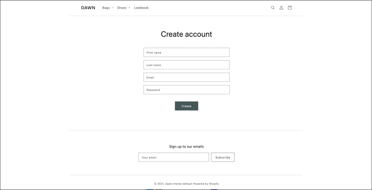 customers register template