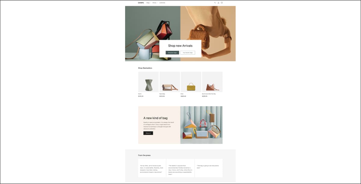 index page template