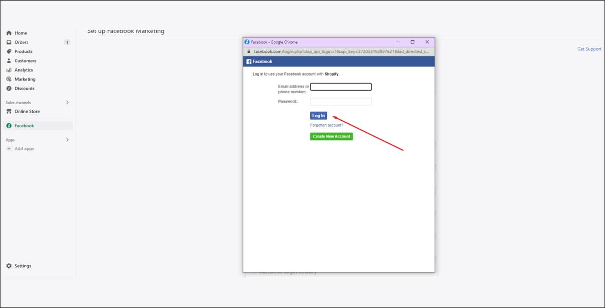 facebook login