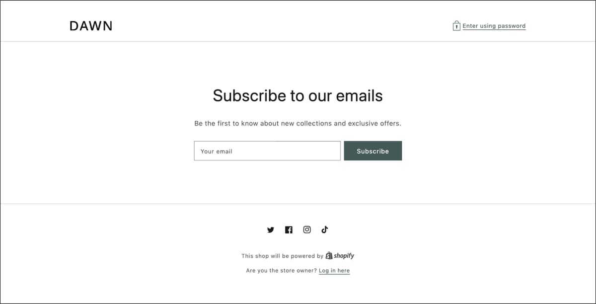 password page template