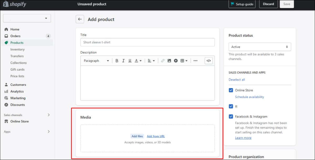 Add Product Images and Videos