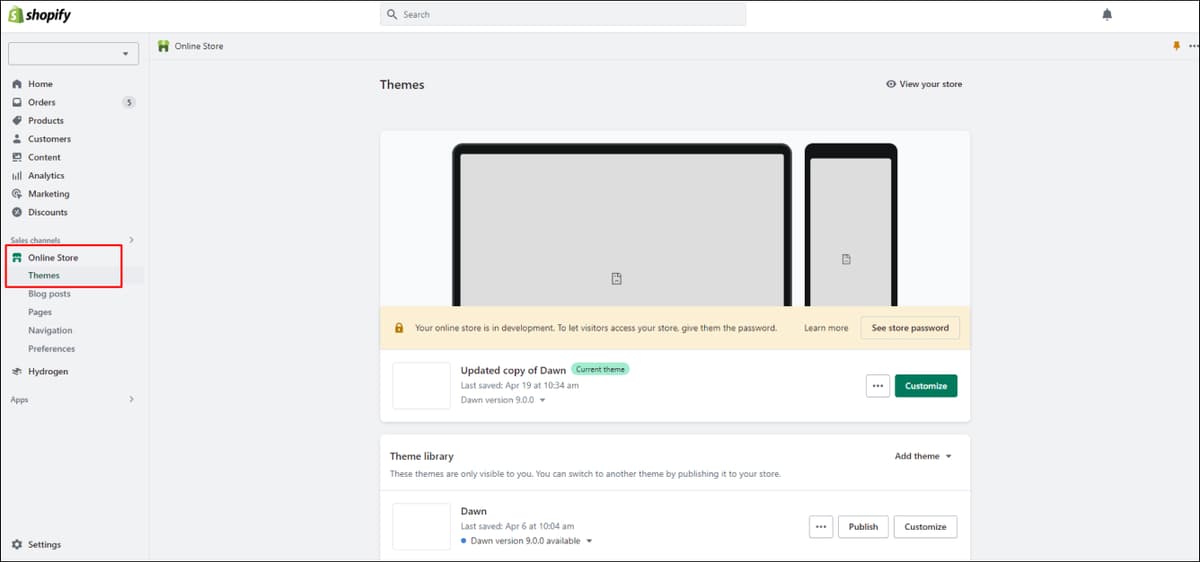 Shopify Online Store Themes