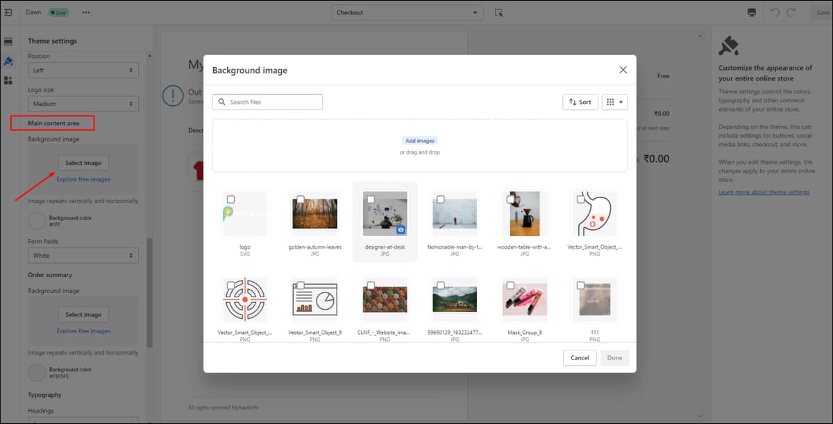 Shopify Checkout Background Image