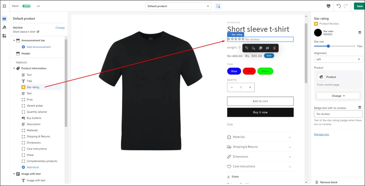 Shopify Add Star Reviews