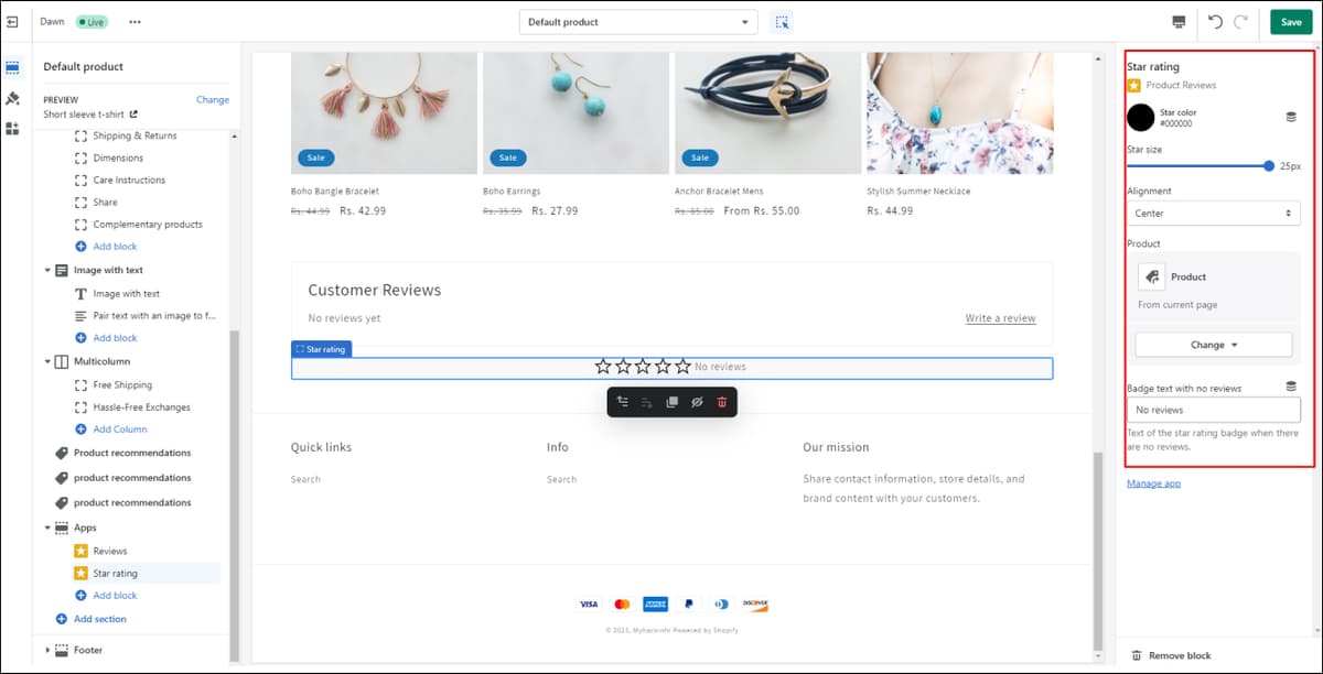 Shopify Customize Reviews