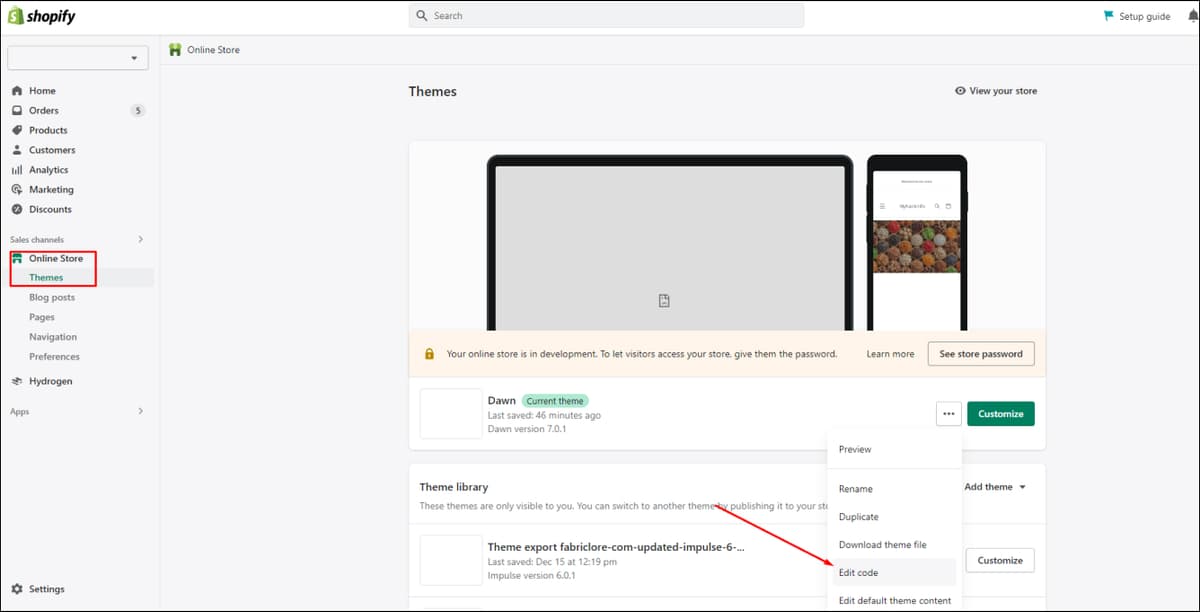 Shopify Dashboard