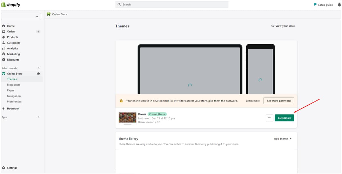 Shopify Theme Customize