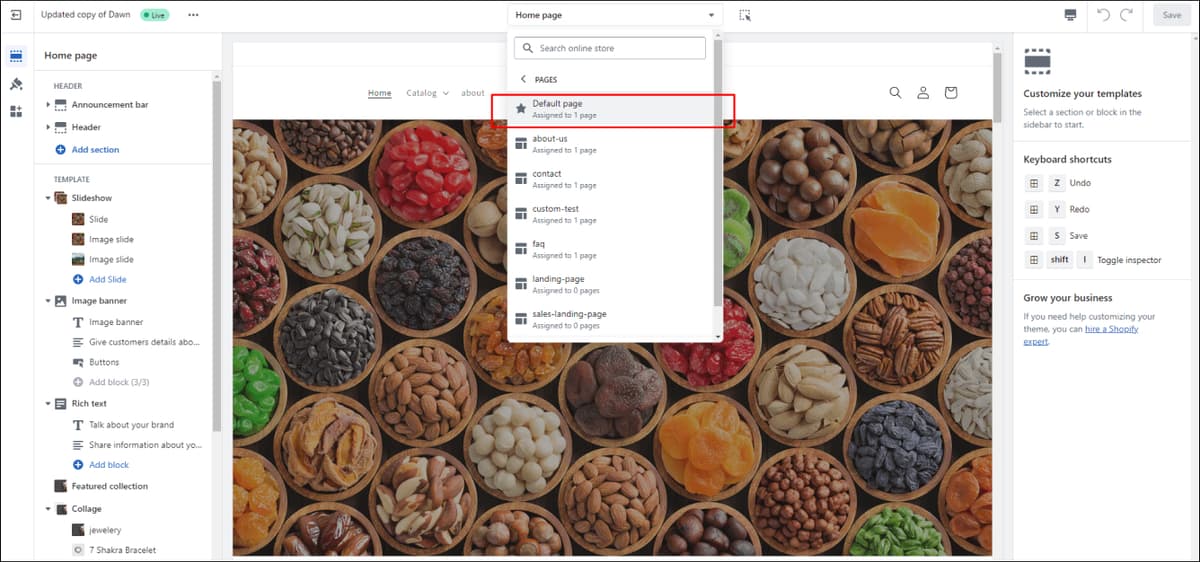 Shopify Default Page