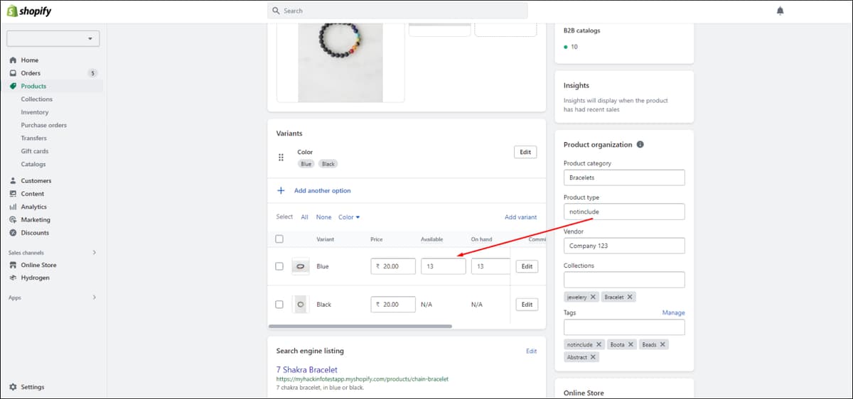 Shopify Set Up Products