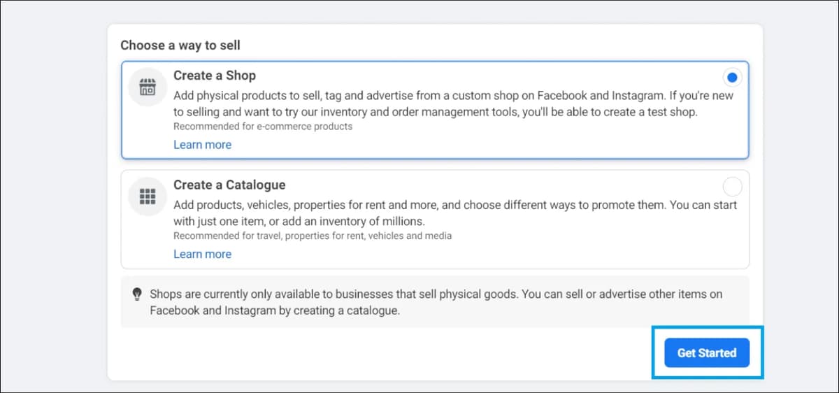 Create a Facebook Shop