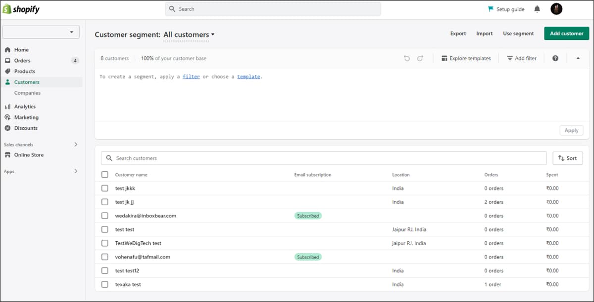 Customers List