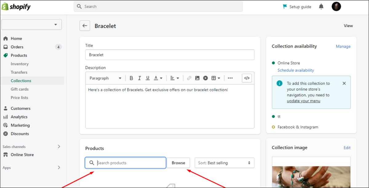Shopify Collection Add Manually
