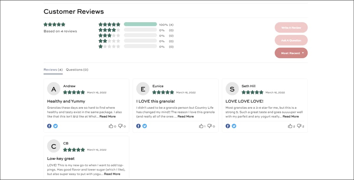 customer reviews