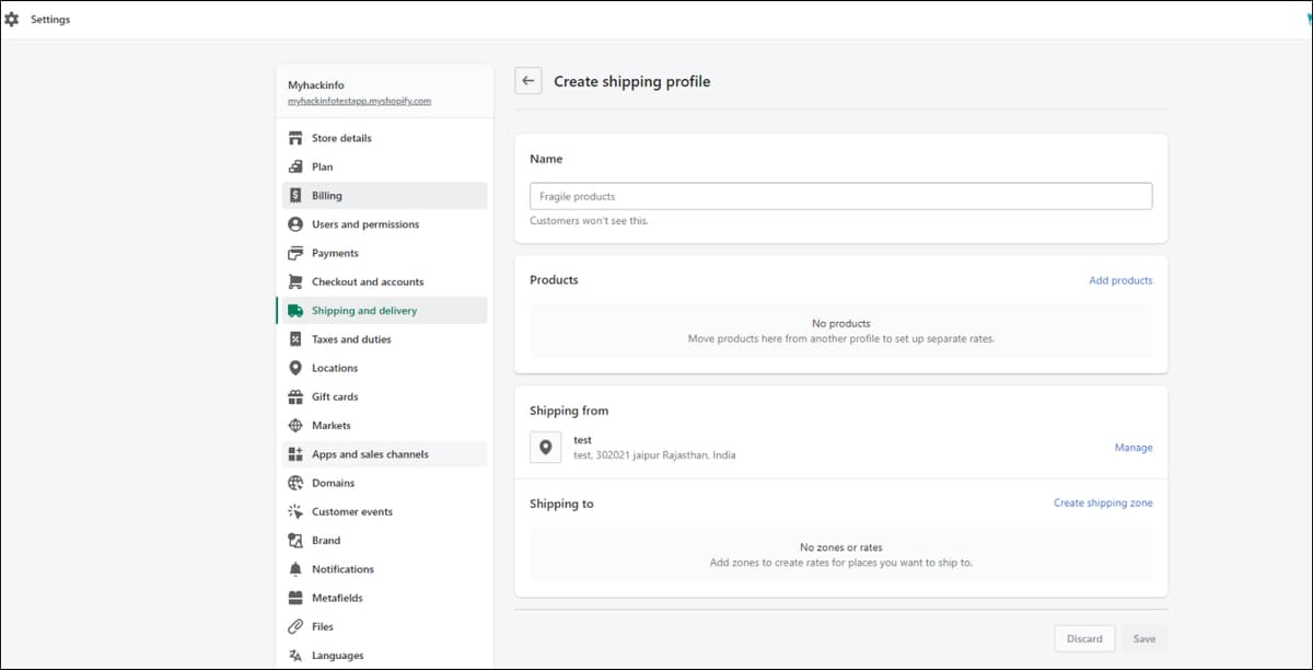 Set Up Custom Shipping Profiles