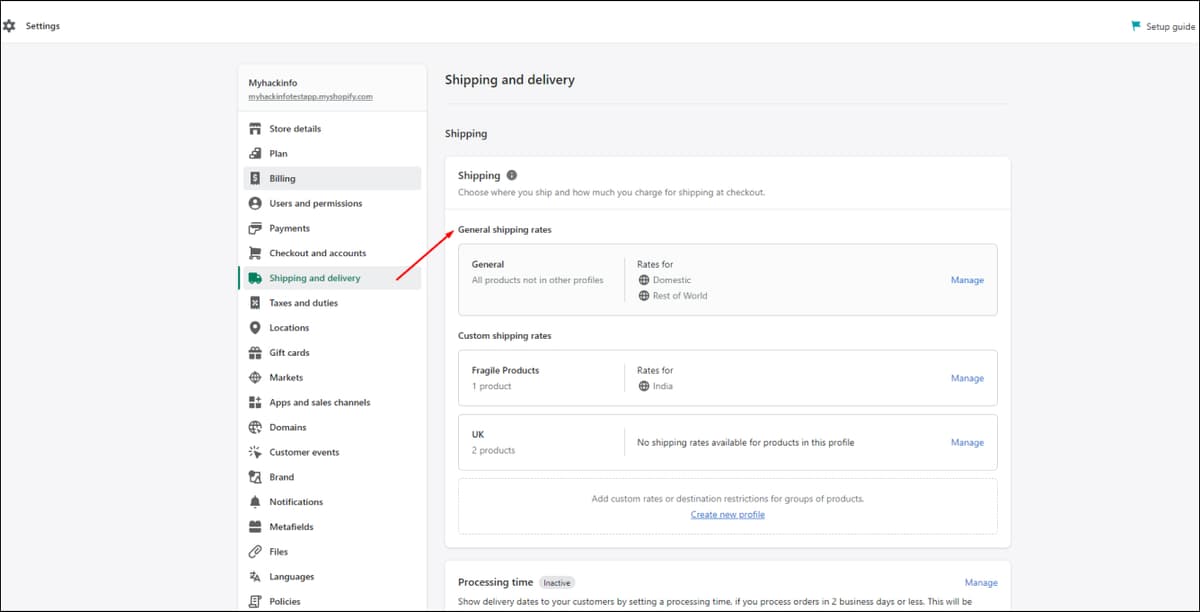 Set Up Shipping Rates