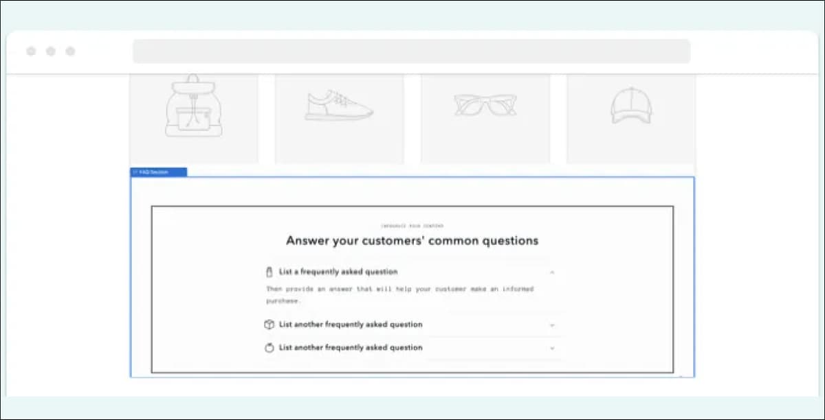 FAQ Section on Shopify Store