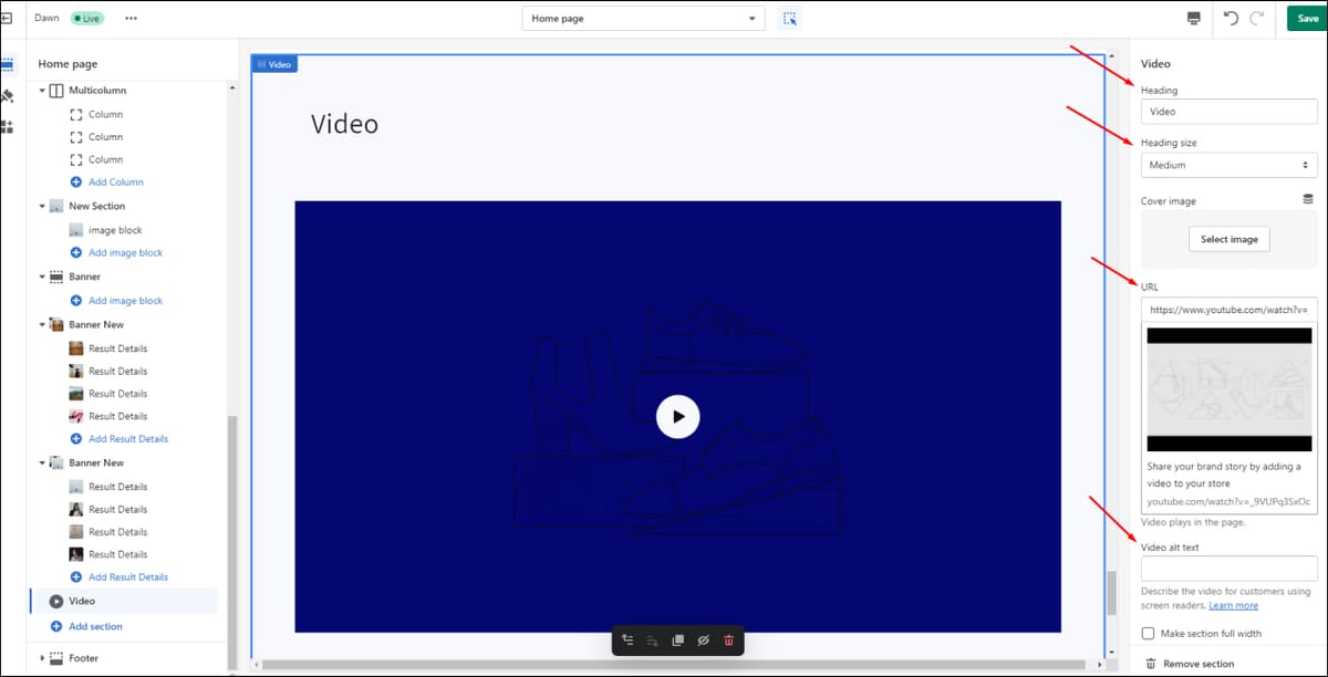Shopify Add Video URL
