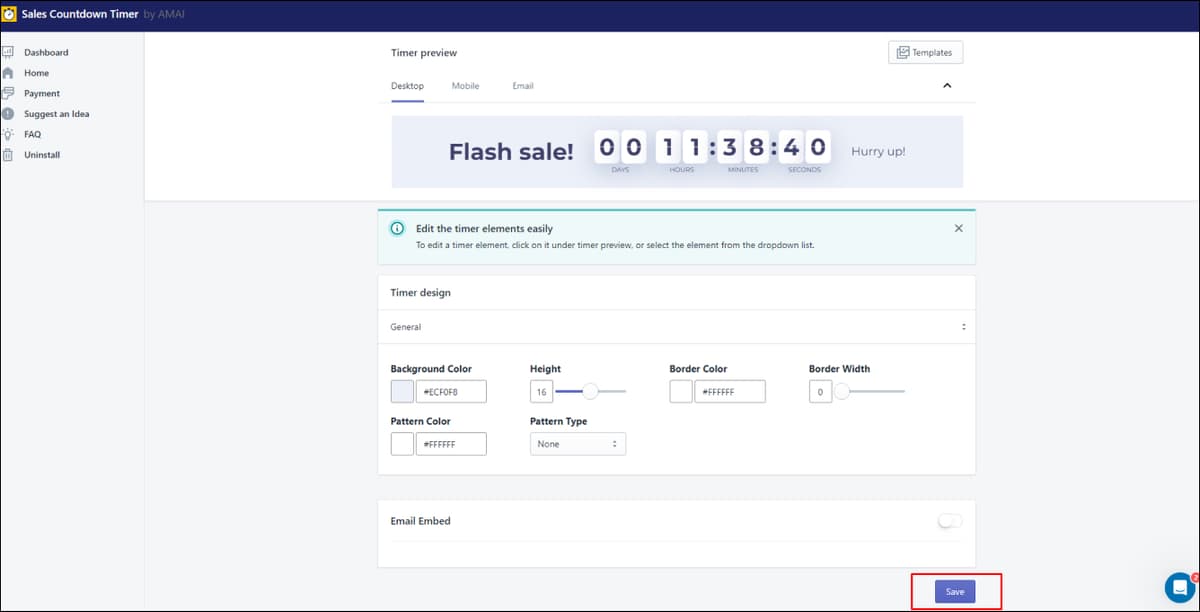 Shopify Countdown Timer Save