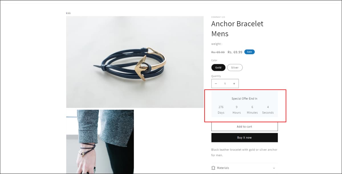 Shopify Sales Countdown Timer