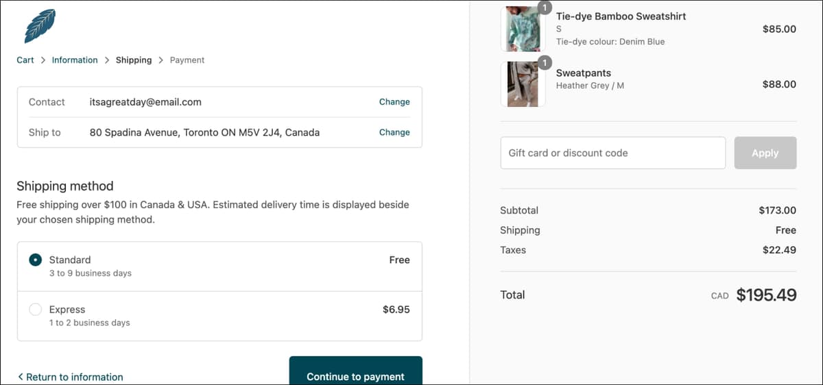 Different Shipping Speed Options