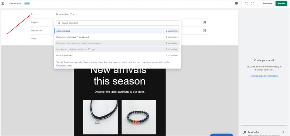 Shopify Customer Segments