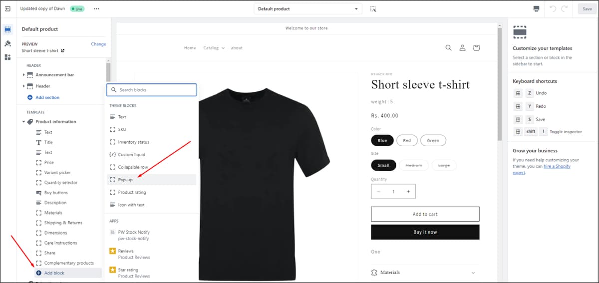 Shopify Select Block