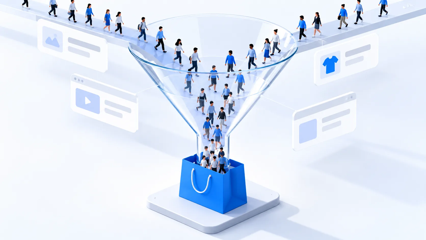 A glass funnel turning more store visitors into buyers