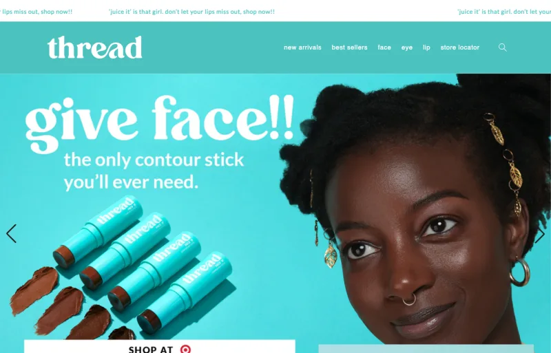 Thread Beauty Shopify store built by PRP Webs