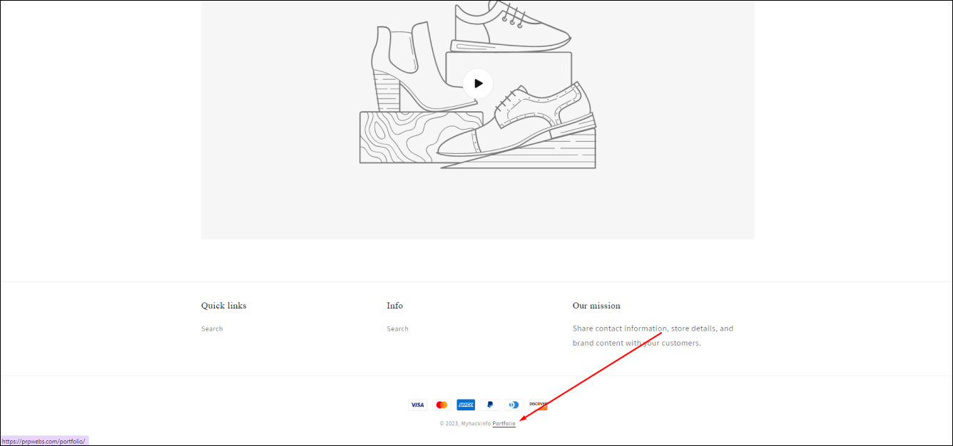 Shopify link to powered