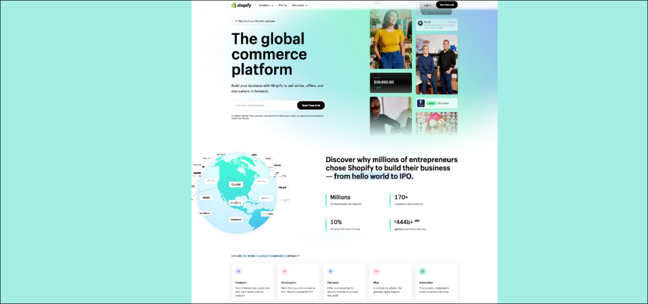 Shopify Landing Page example